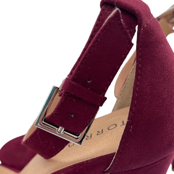 Torrid Ankle Strap Heel Sandal Wine Size 10W - Picture 8 of 12